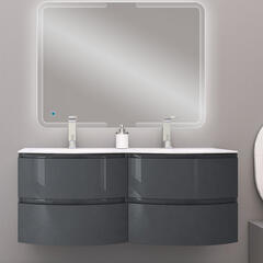 baden haus vague 1400 anthracite double vanity unit: 4 drawers, handleless