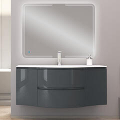 baden haus vague 1400 anthracite vanity unit: central basin, handleless