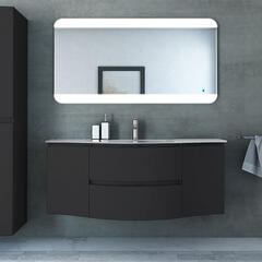 baden haus vague 1400 graphite vanity unit: central basin, handleless