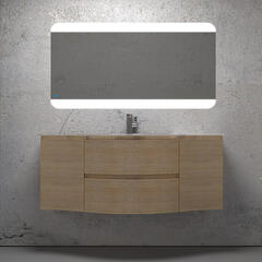 baden haus vague 1400 tobacco oak vanity unit: central basin, handleless