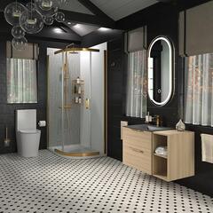 alani gold offset shower suite 900 black basin unit