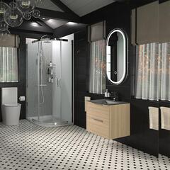 alani chrome offset shower suite 600 black basin unit