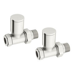 pattern radiator valve - straight - brushed nickel