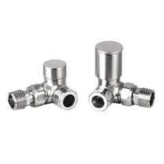 corner radiator valve pack (pairs) brushed nickel