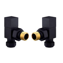 square black angled radiator valve pack (pairs)