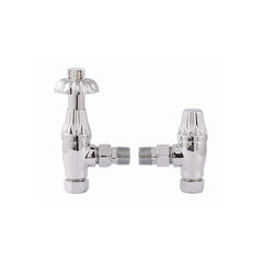 westminster thermostatic radiator valve, chrome, angled