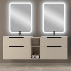 urban brushed white double 1780 vanity unit