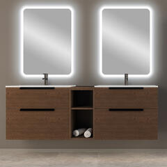 urban dark ash 1780 double vanity unit with filler cabinet