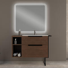 urban dark ash 740 vanity unit with side storage