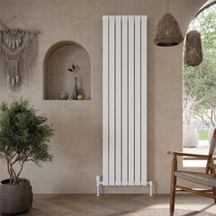 padish vertical single white designer radiator