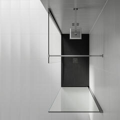 aqualavo 1600 rectangle shower tray black slate effect slimline black waste