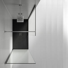 aqualavo 1000 rectangle shower tray black slate effect slimline black waste