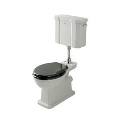 bayswater victrion low level traditional toilet with black seat