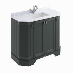 bayswater victrion 1000 dark lead vanity unit with marble top