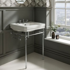 bayswater victrion 640 basin with ornate washstand and optional towel rail