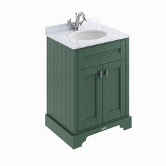 bayswater victrion 600 forest green vanity unit with marble top