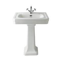 bayswater victrion traditional 640mm basin & pedestal with chrome overflow