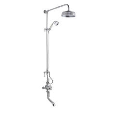 bayswater victrion chrome shower bath riser with head, handset and bath spout
