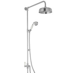 bayswater victrion brushed chrome rigid riser shower kit with head