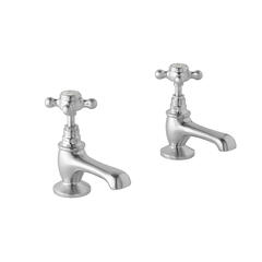 bayswater victrion brushed chrome crosshead basin pillar taps