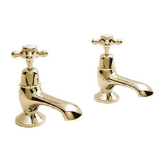 bayswater victrion gold crosshead bath pillar taps