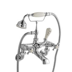 bayswater victrion chrome crosshead wall mounted bath shower mixer tap