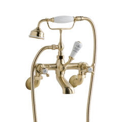 bayswater victrion gold crosshead wall mounted bath shower mixer tap