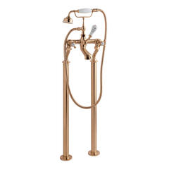 bayswater victrion brushed copper crosshead deck mounted bath shower mixer tap