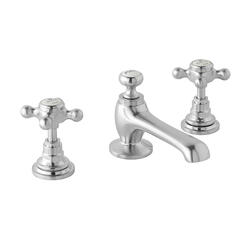 bayswater victrion brushed chrome crosshead three hole basin mixer tap