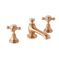 bayswater victrion brushed copper crosshead three hole basin mixer tap