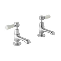 bayswater victrion brushed chrome lever basin pillar taps