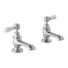 bayswater victrion brushed chrome lever bath pillar taps