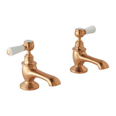 bayswater victrion brushed copper lever bath pillar taps