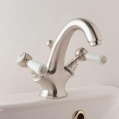 bayswater victrion brushed nickel lever mono basin mixer tap