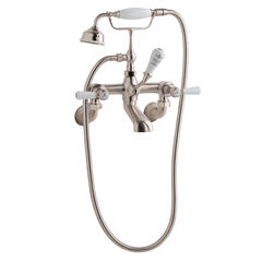 bayswater victrion brushed nickel lever wall mounted bath shower mixer tap