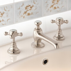 BC Designs victrion brushed nickel lever three hole basin mixer tap