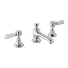 bayswater victrion brushed chrome lever three hole basin mixer tap