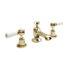bayswater victrion gold lever three hole basin mixer tap