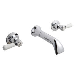 bayswater victrion chrome lever three hole wall bath filler tap with spout