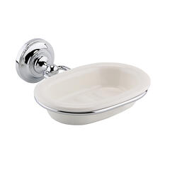 bayswater victrion ceramic soap dish with chrome holder