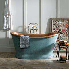 bc designs 1500 copper boat bath verdigris green