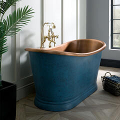 bc designs 1700 copper boat bath patinata