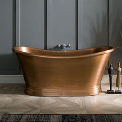 bc designs 1500 copper boat bath with inner antique copper & outer antique copper