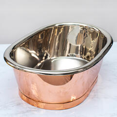 bc designs copper countertop basin 530mm with inner nickel & outer copper