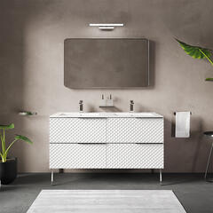 elvia 1200 White Vanity Unit white sink chrome handles