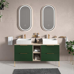 Alani 1500 Green Double Vanity Rectangular Sink