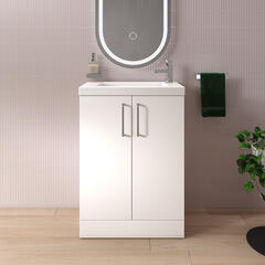 Slender White 600mm Vanity Unit