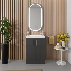 slender anthracite 600mm vanity unit