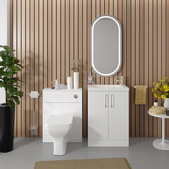 Slender White 1200mm Vanity Unit with Toilet Unit