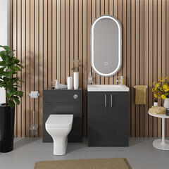 slender anthracite 1200mm vanity unit with toilet unit